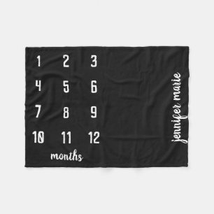Modern Chalkboard Baby Milestone Baby Blanket