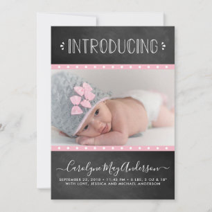 Modern Chalkboard Birth Announcement