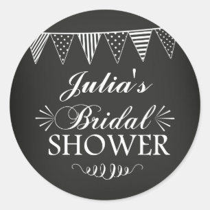 Modern Chalkboard Bridal Shower Sticker