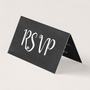 Modern Chalkboard Calendar Photo RSVP Card