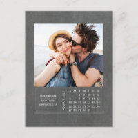 Modern Chalkboard Calendar Save the Date Photo