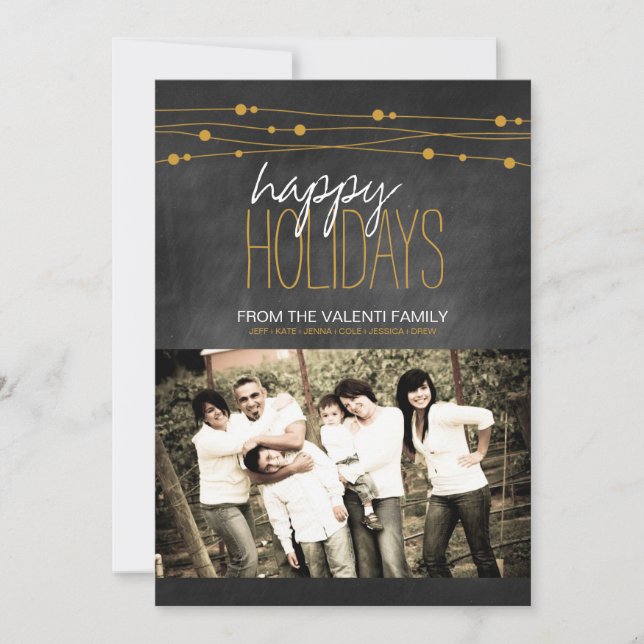 Modern Chalkboard Christmas Photo Cards (Front)