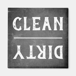 Modern Chalkboard Clean Dirty Dishwasher Magnet