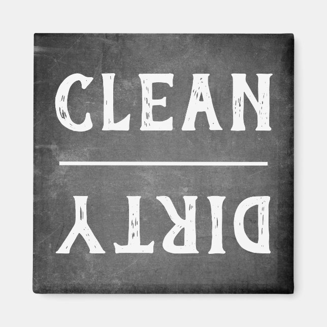 Modern Chalkboard Clean Dirty Dishwasher Magnet (Front)