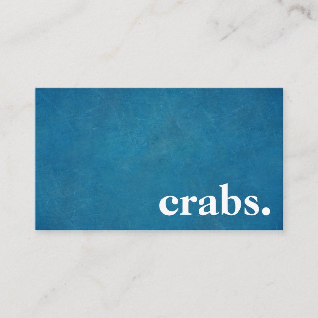 Modern Chalkboard crabs. Business Card (Front)