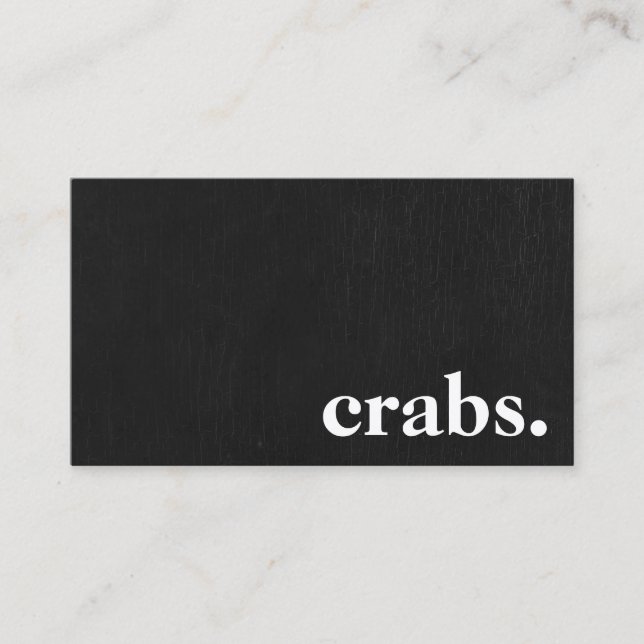 Modern Chalkboard crabs. Business Card (Front)
