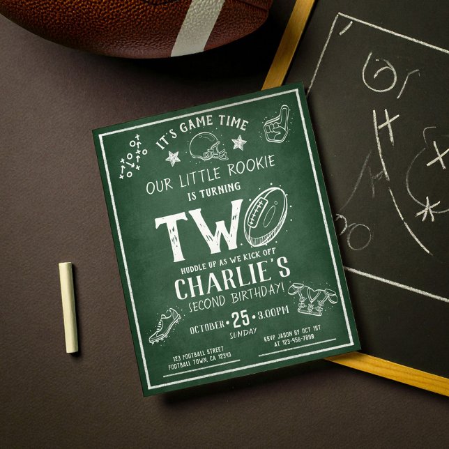 Modern Chalkboard Football Budget 2nd Birthday (Creator Uploaded)
