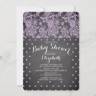 Modern Chalkboard Girls Baby Shower Invitation