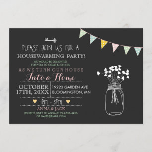 Modern Chalkboard Housewarming Invitation
