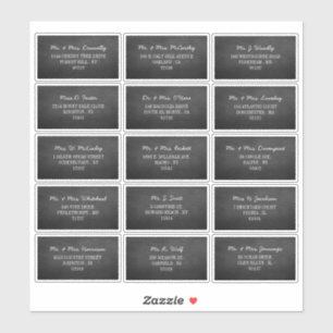 Modern Chalkboard Individual Guest Address Labels
