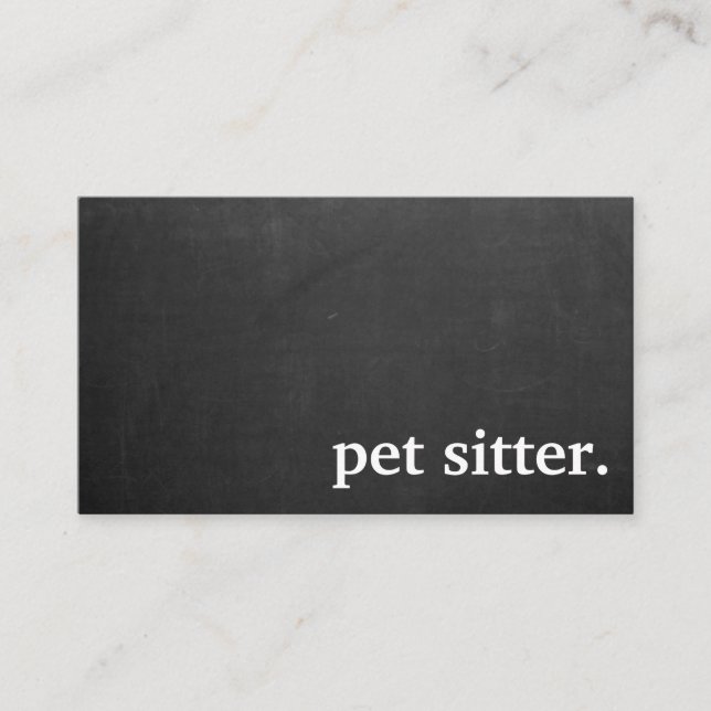 Modern Chalkboard pet pet sitter. Loyalty Card (Front)