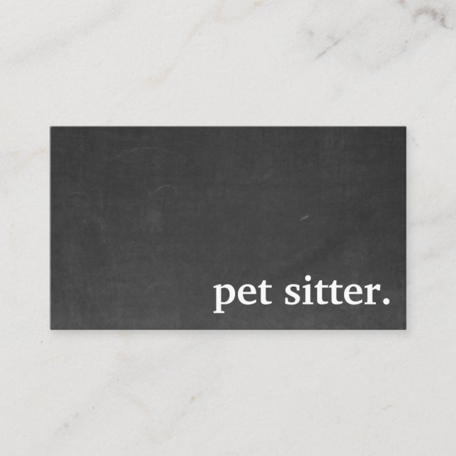 Modern Chalkboard pet pet sitter. Loyalty Card (Front)