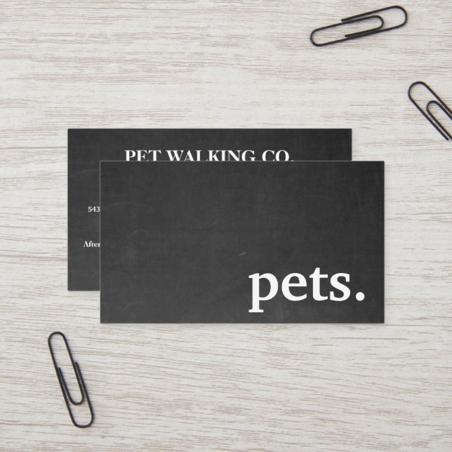 Modern chalkboard pets. loyalty punch card (Front/Back In Situ)