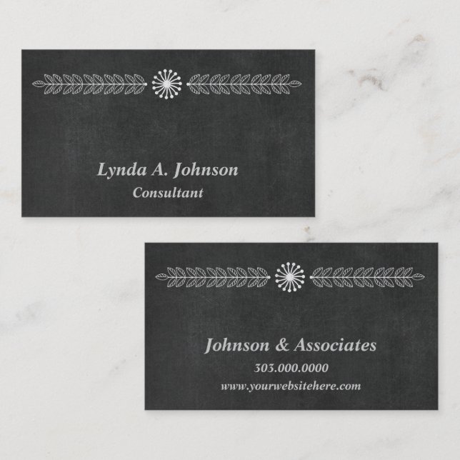 Modern Chalkboard Professional Business Card (Front/Back)