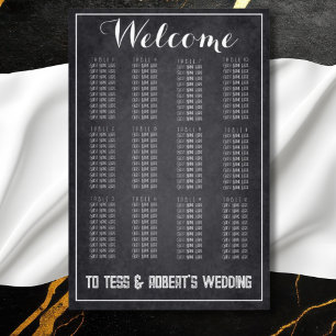 Modern Chalkboard Script Minimalist Seating Chart Photo Print