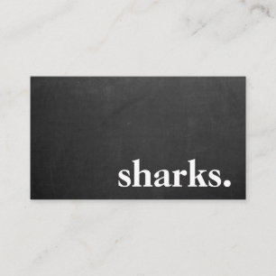 Modern Chalkboard sharks Business Card