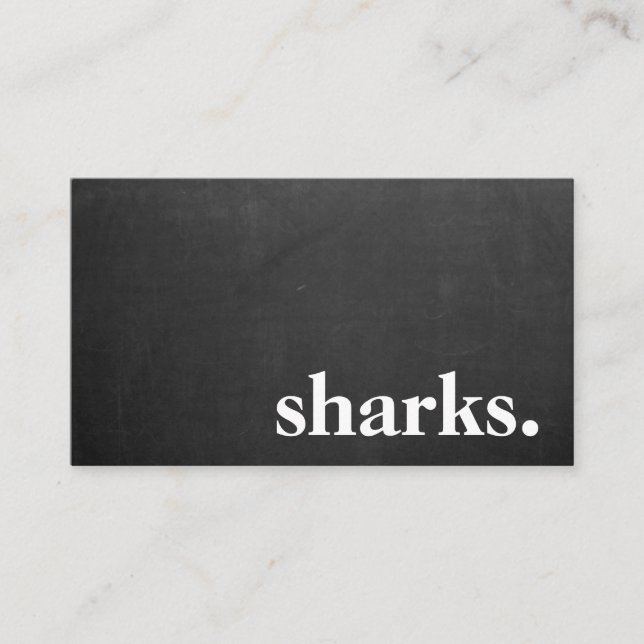 Modern Chalkboard sharks Business Card (Front)
