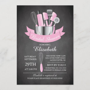 Modern Chalkboard Stock The Kitchen Bridal Shower Invitation