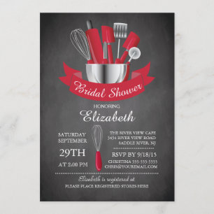 Modern Chalkboard Stock The Kitchen Bridal Shower Invitation