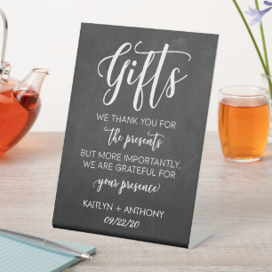 Modern Chalkboard Wedding Gifts Sign
