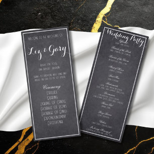 Modern Chalkboard Wedding Program Programme