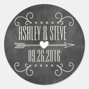 MODERN CHALKBOARD WEDDING STICKERS