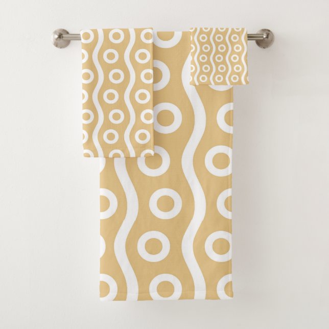 Modern Champagne Bubbles Bath Towel Set (Insitu)