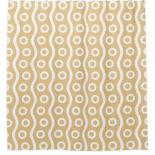 Modern Champagne Bubbles Shower Curtain (Front)