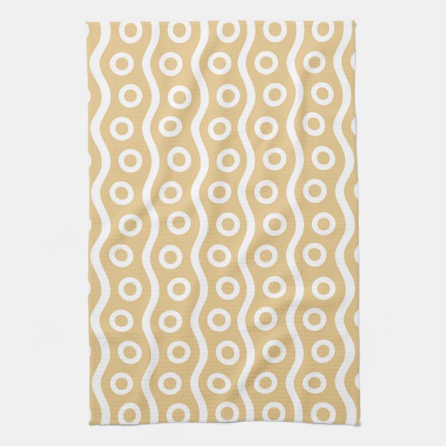 Modern Champagne Bubbles Tea Towel (Vertical)