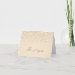Modern Champagne Glitter Thank You Cards