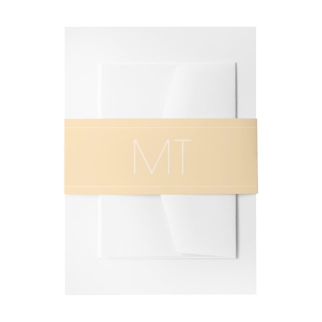 Modern Champagne Tonal Initials Invitation Belly Band (Front Example)