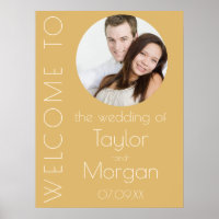 Modern Champagne Tonal Photo Wedding Welcome