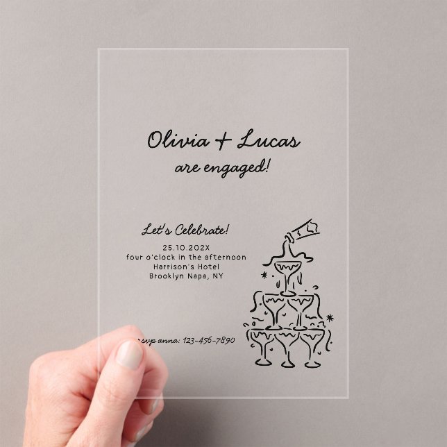 Modern Champagne Tower Engagement Party Invitation (Insitu (Handheld))
