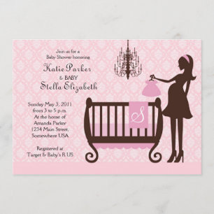 Modern Chandelier Shabby Chic Baby Shower Invite