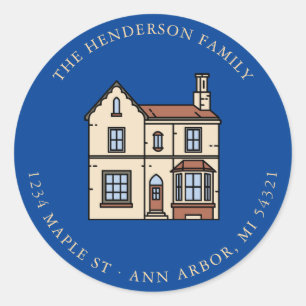 Modern Change of Address Moving Announcement Classic Round Sticker