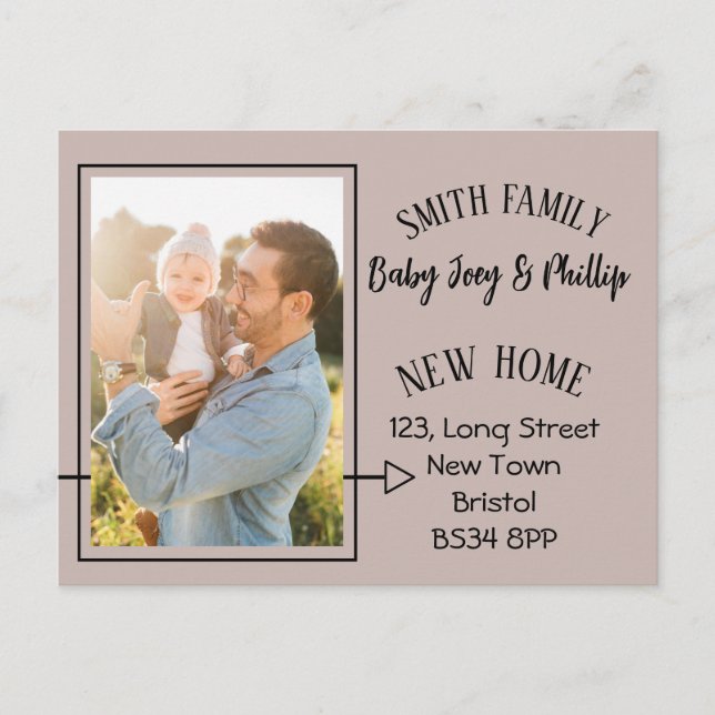 Modern Change of address Photo postcard (Front)