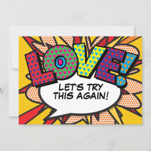 Modern Change the Date Comic Book Fun Invitation