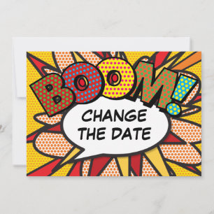 Modern Change The Date Fun Comic Book Save The Date