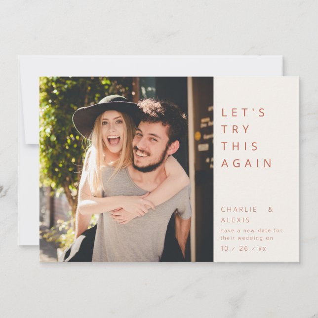 Modern Change the Date Save The Date (Front)