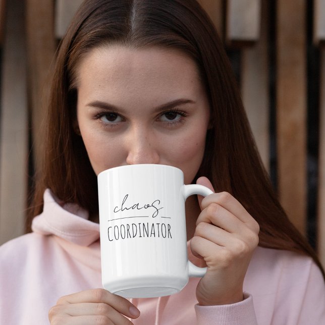 Modern "Chaos Coordinator" Mother's Day  Two-Tone Coffee Mug (Creator Uploaded)