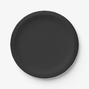 Modern Charcoal Black Customisable Paper Plate