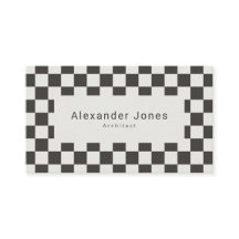 Modern Charcoal & Cream Checkered Pattern