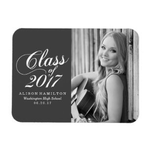 Modern Charcoal   Graduation Magnet
