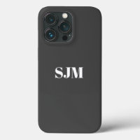 Modern charcoal grey custom monogram initials