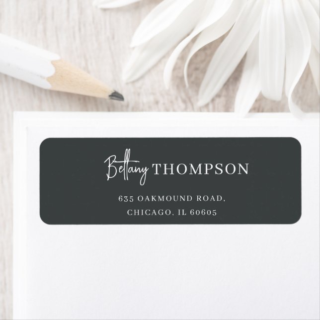 Modern Charcoal Grey Elegant Script Monogram (Insitu)