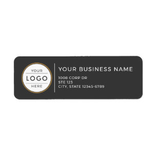 Modern Charcoal Grey & Gold Business Logo