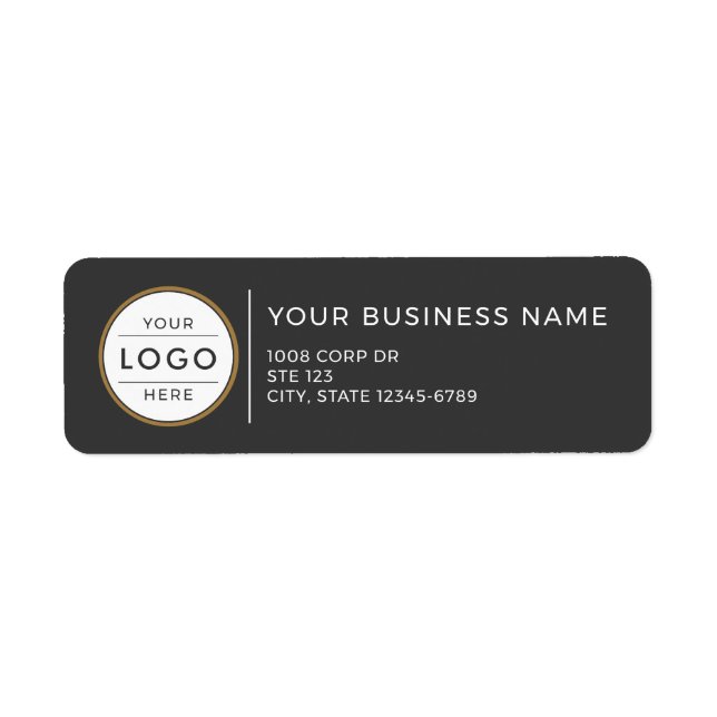 Modern Charcoal Grey & Gold Business Logo (Front)