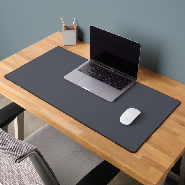 Modern Charcoal Grey  Plain Solid Colour Desk Mat (Office 2)