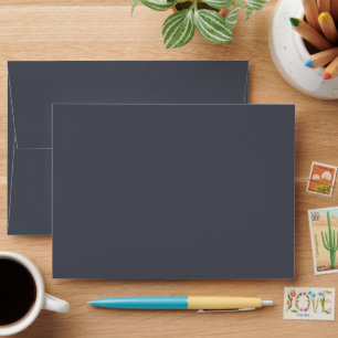 Modern Charcoal Grey Plain Solid Colour Envelope