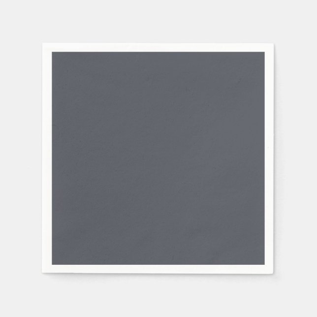 Modern Charcoal Grey  Plain Solid Colour Napkin (Front)